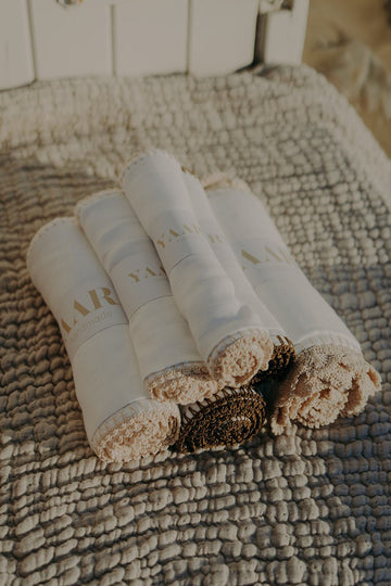 Yaarn - Muslin swaddle 120x120cm handgemaakt Large - Stone